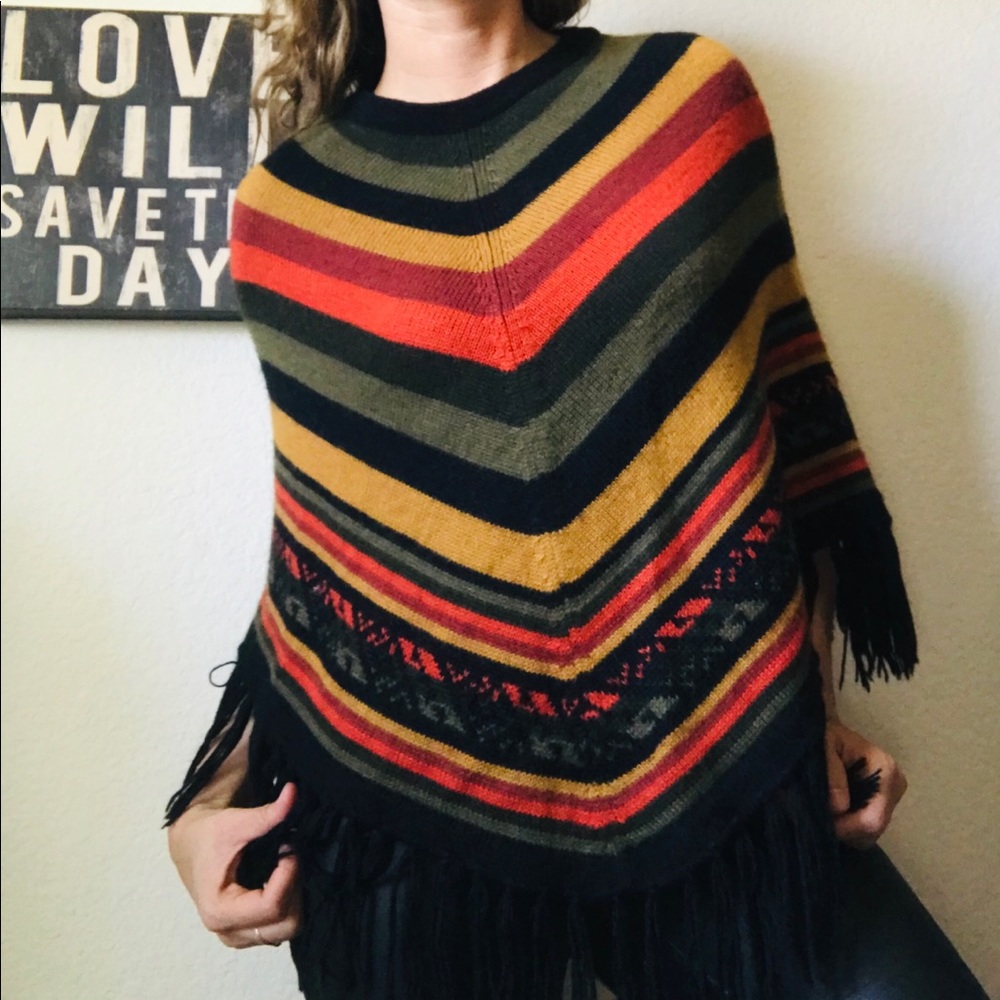 Colorful Puruvian Poncho .